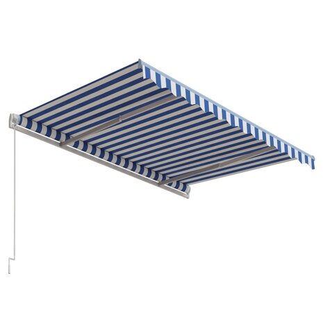 Luifel automatisch uittrekbaar 300x250 cm blauw en wit 5