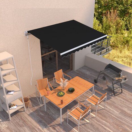 Luifel automatisch uittrekbaar 300x250 cm antracietkleurig 1