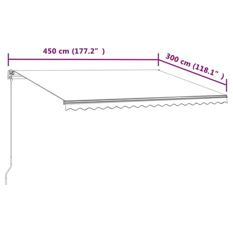 Luifel automatisch uittrekbaar 450x300 cm geel en wit 9