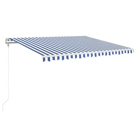 Luifel automatisch uittrekbaar 400x350 cm blauw en wit 2
