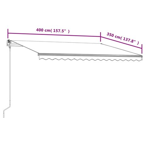 Luifel automatisch uittrekbaar 400x350 cm blauw en wit 9