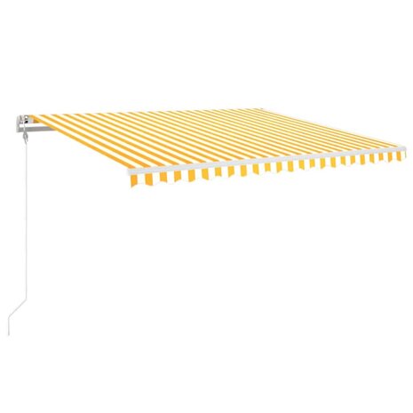 Luifel automatisch uittrekbaar 400x350 cm geel en wit 2
