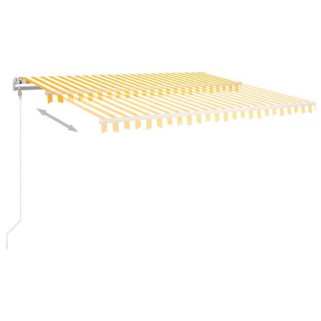 Luifel automatisch uittrekbaar 400x350 cm geel en wit 4
