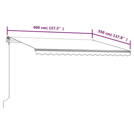 Luifel automatisch uittrekbaar 400x350 cm antracietkleurig 9