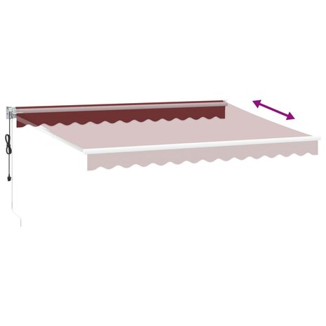 Luifel automatisch uittrekbaar 350x250 cm bordeauxrood 5