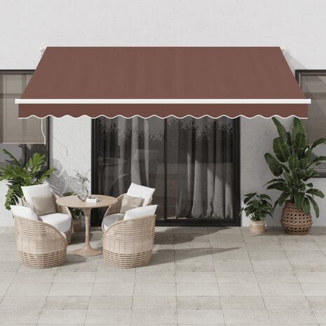 Luifel automatisch uittrekbaar 400x350 cm bruin 1