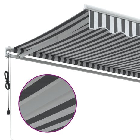 Luifel automatisch uittrekbaar 300x250 cm antracietkleur en wit 6