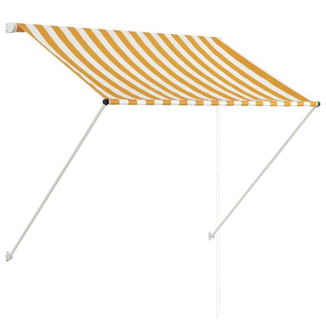 Luifel uittrekbaar 150x150 cm geel en wit 2