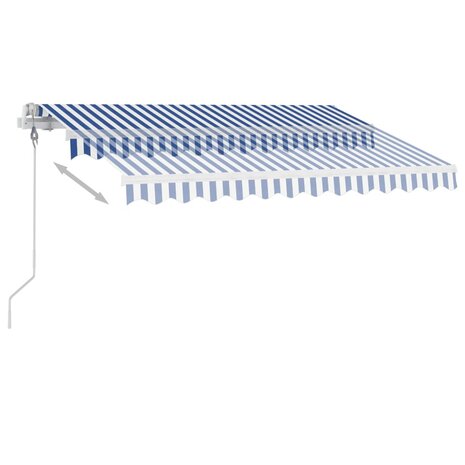 Luifel vrijstaand automatisch 300x250 cm blauw en wit 5