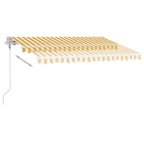 Luifel vrijstaand automatisch 300x250 cm geel en wit 4
