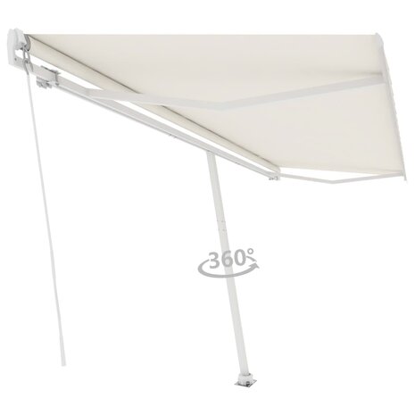 Luifel vrijstaand handmatig uittrekbaar 500x300 cm crèmekleurig 3
