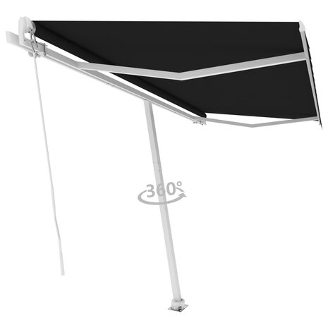 Luifel vrijstaand handmatig uittrekbaar 400x350 cm antraciet 3