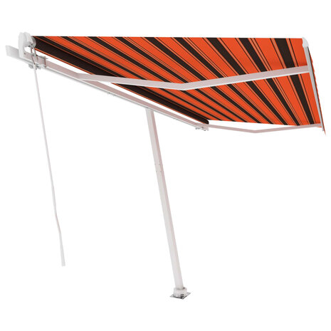 Luifel vrijstaand handmatig uittrekbaar 400x350 cm oranje bruin 2
