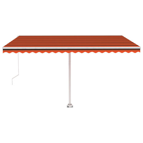 Luifel vrijstaand handmatig uittrekbaar 400x350 cm oranje bruin 3