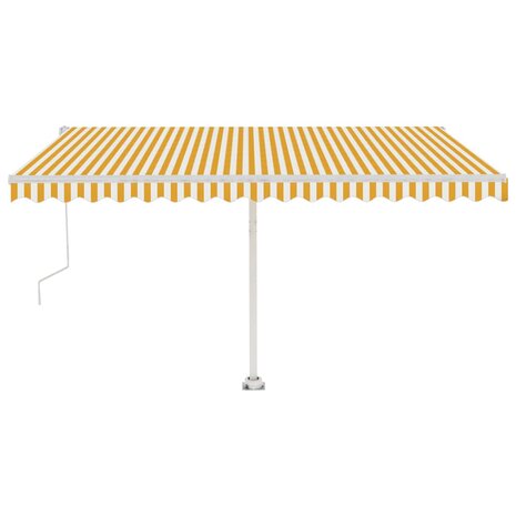 Luifel vrijstaand automatisch 400x350 cm geel en wit 2