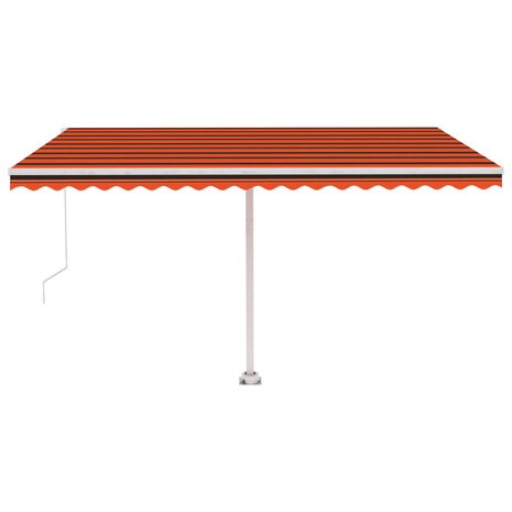 Luifel vrijstaand handmatig uittrekbaar 450x350 cm oranje bruin 3