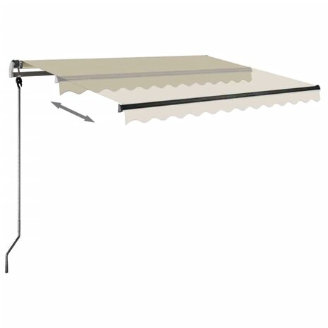 Luifel vrijstaand handmatig uittrekbaar 300x250 cm crèmekleurig 6