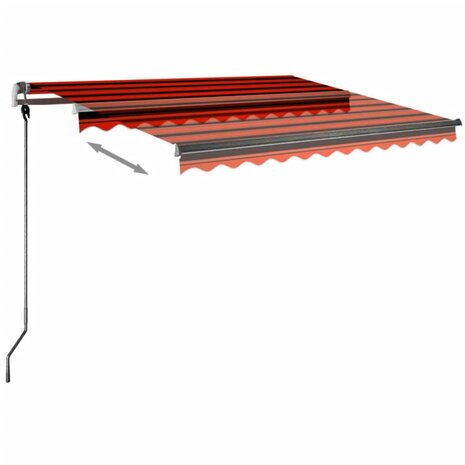 Luifel vrijstaand handmatig uittrekbaar 300x250 cm oranje bruin 5