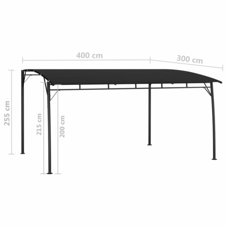 Zonneluifel 4x3x2,55 m antracietkleurig 6