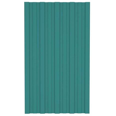 Dakpanelen 12 st 80x45 cm gegalvaniseerd staal groen 2