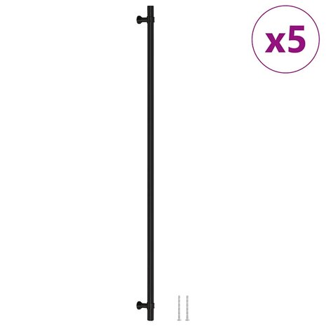 Handvatten 5 st 480 mm roestvrij staal zwart 2