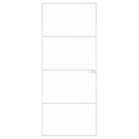 Binnendeur 83x201,5 cm gehard glas en aluminium smal wit 3