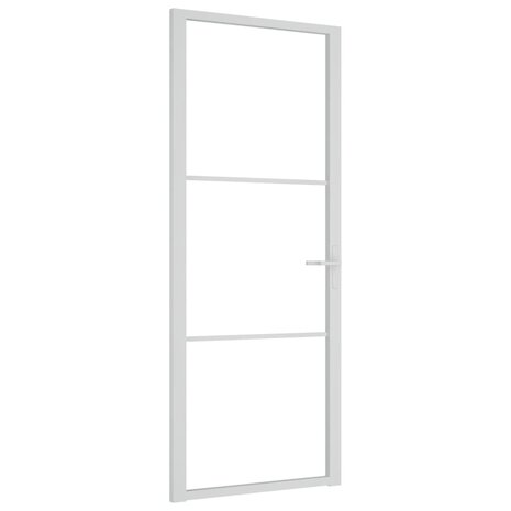 Binnendeur 83x201,5 cm ESG-glas en aluminium wit 2
