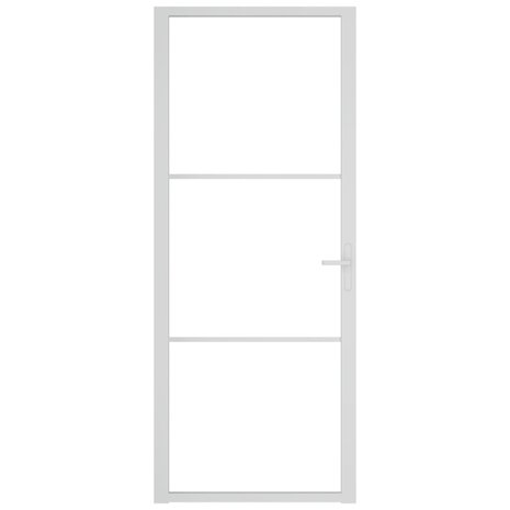 Binnendeur 83x201,5 cm ESG-glas en aluminium wit 3