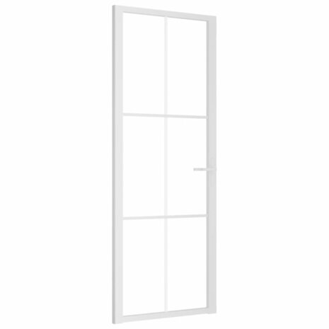 Binnendeur 76x201,5 cm ESG-glas en aluminium wit 2