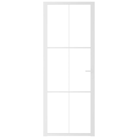 Binnendeur 76x201,5 cm ESG-glas en aluminium wit 3