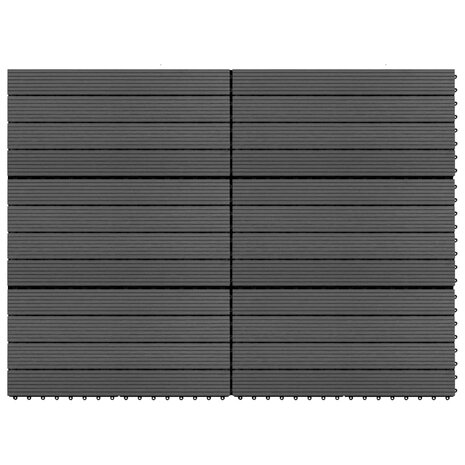 Terrastegels 6 st 60x30 cm 1,08 m² HKC zwart 1