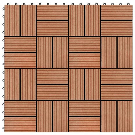 22 st Terrastegels 30x30 cm 2 m² HKC teakkleur 1
