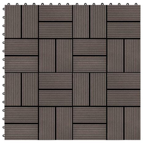 22 st Terrastegels 30x30 cm 2 m² HKC donkerbruin 1