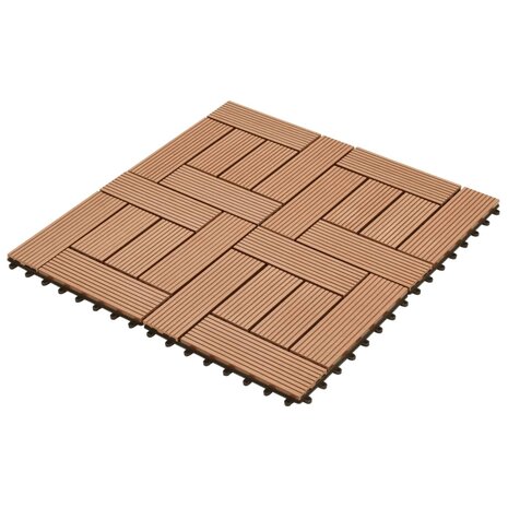 Terrastegels 11 stuks 30 x 30 cm WPC 1 m2 bruin 2