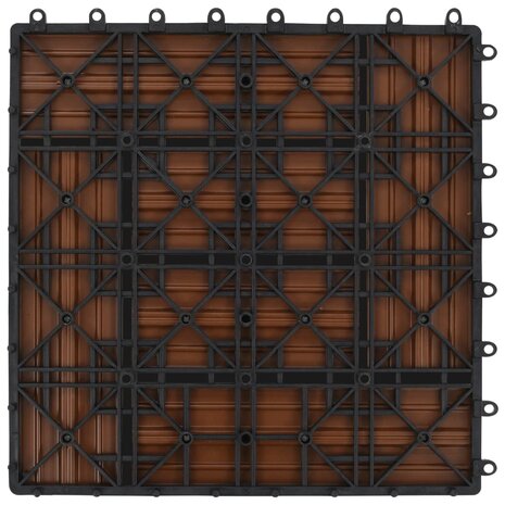 Terrastegels 11 stuks 30 x 30 cm WPC 1 m2 bruin 6