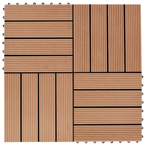 Terrastegels 30x30 cm 1 m² HKC teakkleur 11 st 1