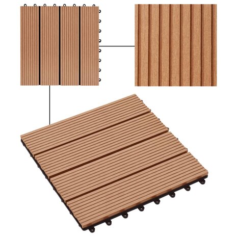 Terrastegels 30x30 cm 1 m² HKC teakkleur 11 st 4