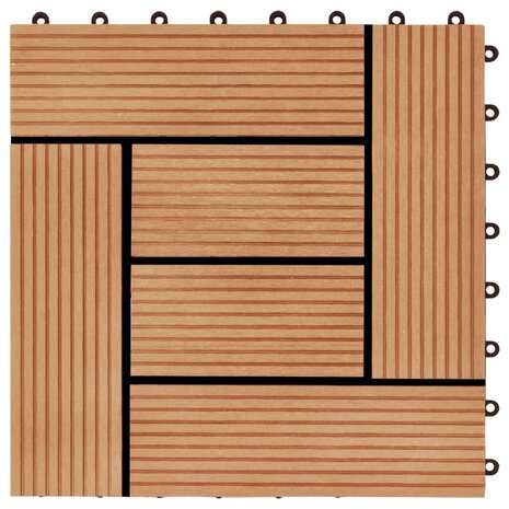 Terrastegels 30x30 cm 1 m² HKC teakkleur 11 st  5