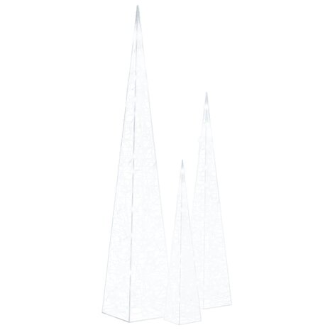 Lichtkegelset decoratief LED 60/90/120 cm acryl koudwit 2