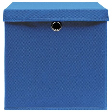  Opbergboxen met deksel 4 st 32x32x32 cm stof blauw 3