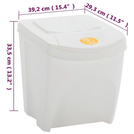 Vuilnisbakken 4 st stapelbaar 100 L polypropeen wit 9