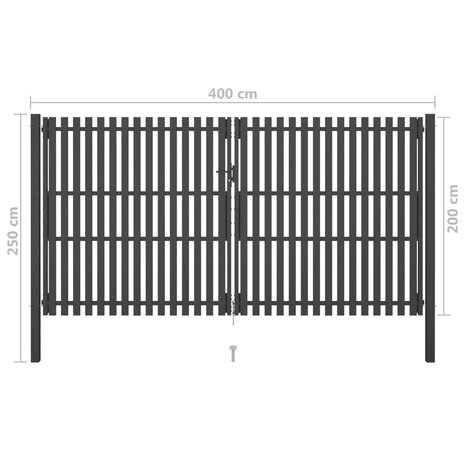 Poort 4x2,5 m staal antraciet 5