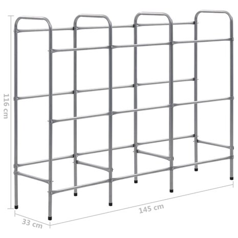 Opbergrek voor 9 kratten 145x33x116 staal zilverkleurig 5