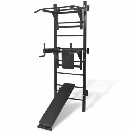 Fitnessapparaat wandgemonteerd zwart 1