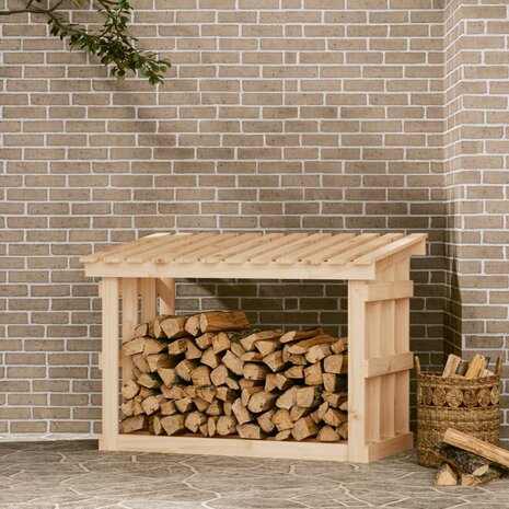 Haardhoutrek 108x64,5x77 cm massief grenenhout wit 1