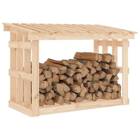 Haardhoutrek 108x64,5x77 cm massief grenenhout wit 4