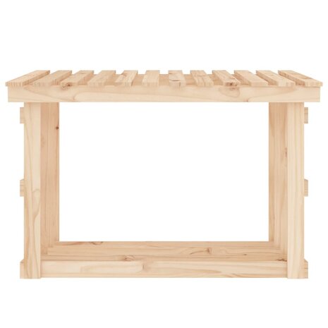 Haardhoutrek 108x64,5x77 cm massief grenenhout wit 5