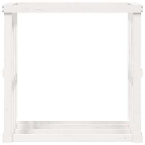 Houtblokhouder 108x52x106 cm massief grenenhout wit 6