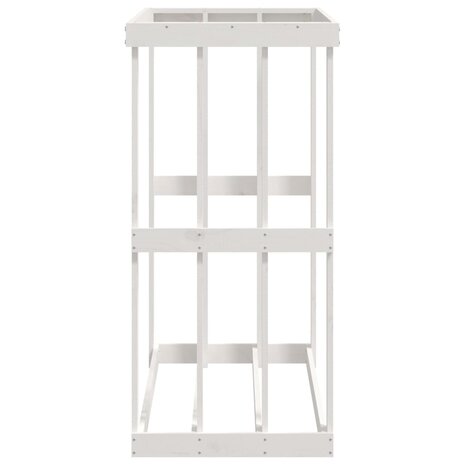 Houtblokhouder 108x52x106 cm massief grenenhout wit 7