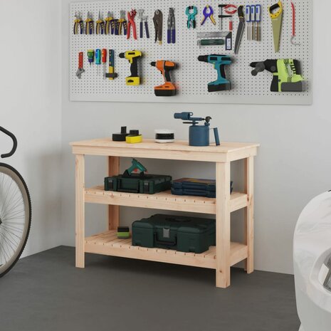 Werkbank 110,5x50x80 cm massief grenenhout 1